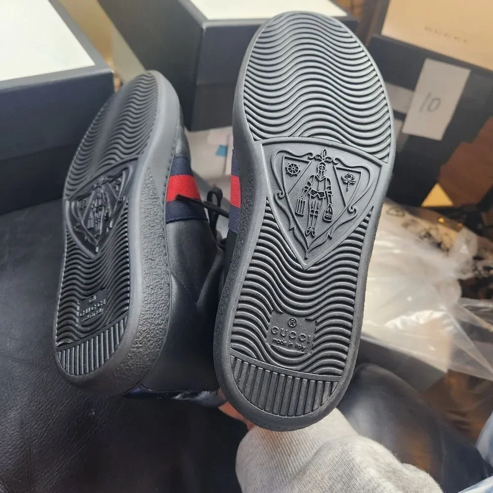 GUCCI ACE High Top 'Bee' sneakers size 5 BNWB with defect